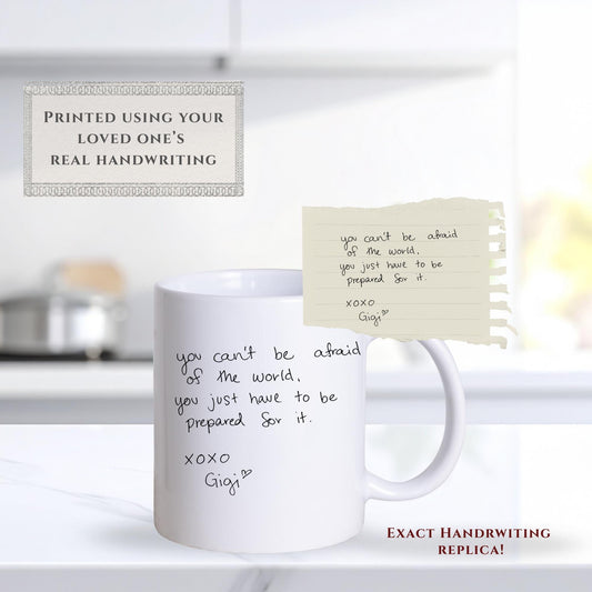 Personalized Signature Mug Handwriting Memorial Gift Custom Writing Keepsake Special Memory Preservation Loved One Remembrance Daily Coffee Reminder Sentimental Gift Idea Cherished Handwritten Message Lasting Memorial Tribute Unique Custom