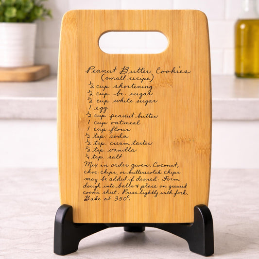 Handwritten Recipe Board Custom Engraved Keepsake Family Handwriting Preservation Grandmother Recipe Memorial Kitchen Display Piece Cooking Memory Treasure Wooden Cutting Surface Personalized Family Heirloom Special Cooking Legacy Gift