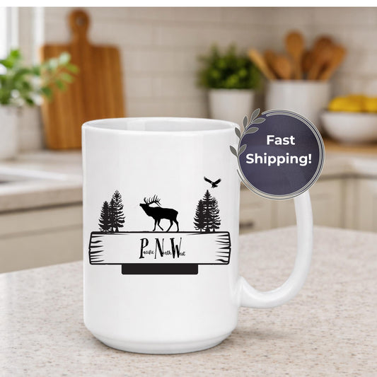 Personalized Elk Mug Custom Wildlife Design Perfect Outdoorsman Gift Unique Hunter Present Nature Inspired Artwork Morning Coffee Essential Camping Trip Companion Travel Adventure Accessory Insulated Option Available Custom Name Addition