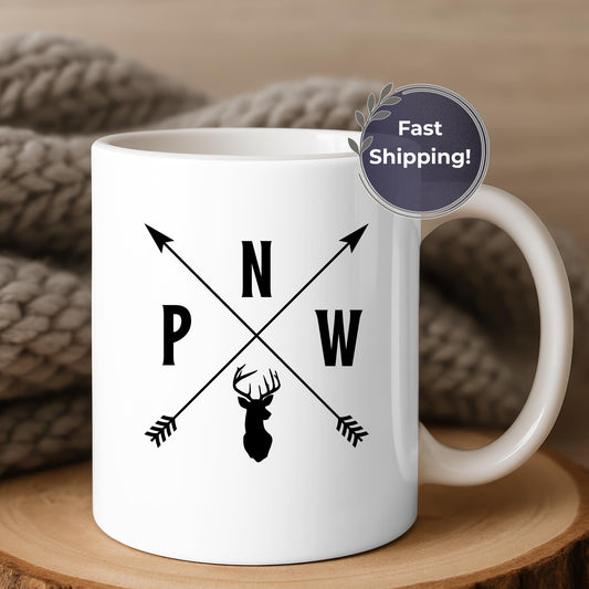 Mountain Coffee Mug Rustic Bear Design Wilderness Themed Cup Ceramic Drinkware Collection Nature Inspired Artwork Pacific Northwest Style Outdoor Enthusiast Gift Morning Brew Essential Cabin Kitchen Accessory Hiking Adventure Souvenir Daily